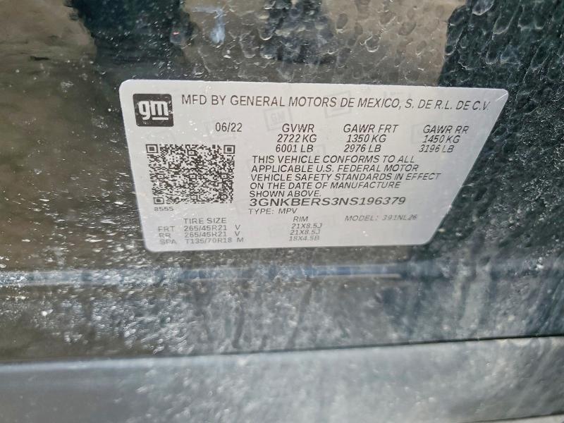 Aukcja sprzedaży 2022 Chevrolet Blazer, vin: 3GNKBERS3NS196379, numer aukcji: 47200946