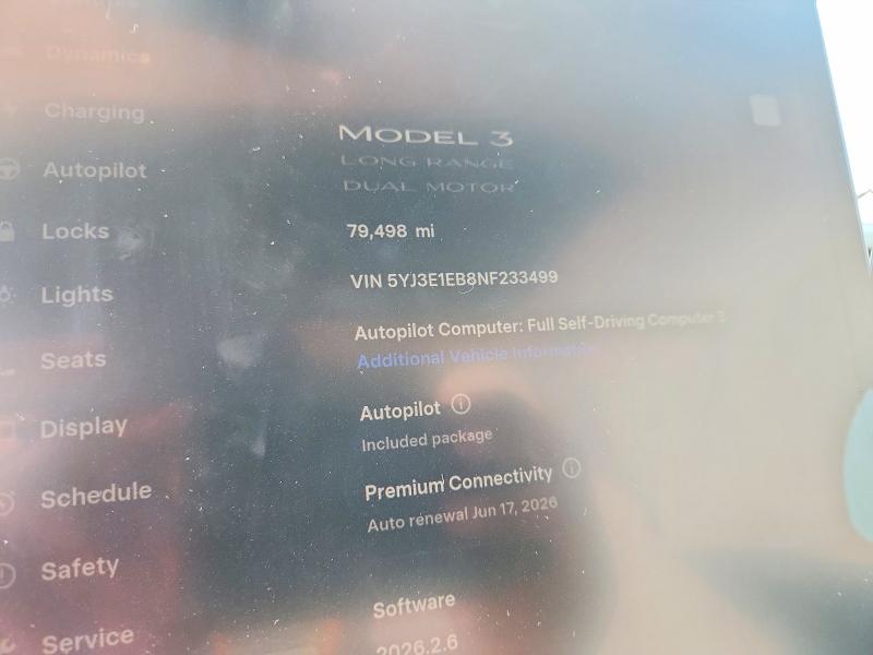 2022 Tesla Model 3 მანქანა იყიდება აუქციონზე, vin: 5YJ3E1EB8NF233499, აუქციონის ნომერი: 47181296