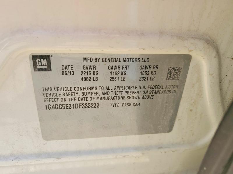 2013 Buick Lacrosse მანქანა იყიდება აუქციონზე, vin: 1G4GC5E31DF333232, აუქციონის ნომერი: 47902036
