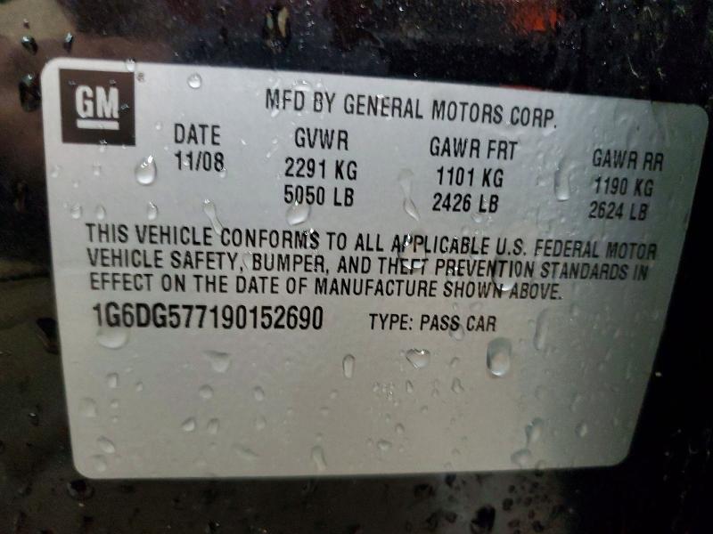 Aukcja sprzedaży 2009 Cadillac Cts, vin: 1G6DG577190152690, numer aukcji: 47710506