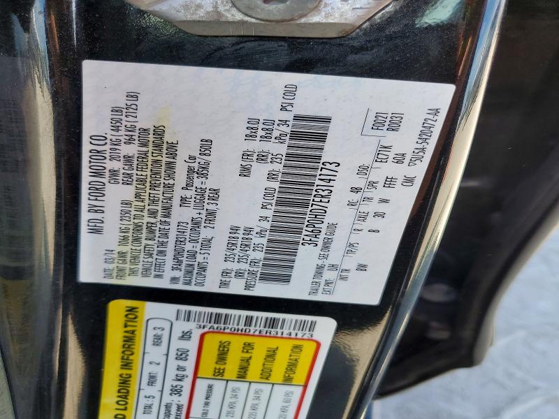 Aukcja sprzedaży 2014 Ford Fusion, vin: 3FA6P0HD7ER314173, numer aukcji: 47380076
