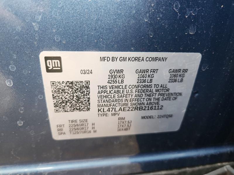 2024 Buick Envista მანქანა იყიდება აუქციონზე, vin: KL47LAE22RB216112, აუქციონის ნომერი: 46297926