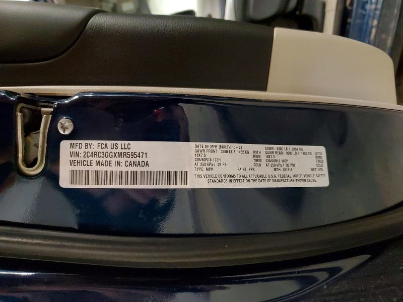 Aukcja sprzedaży 2021 Chrysler Pacifica, vin: 2C4RC3GGXMR595471, numer aukcji: 47291676