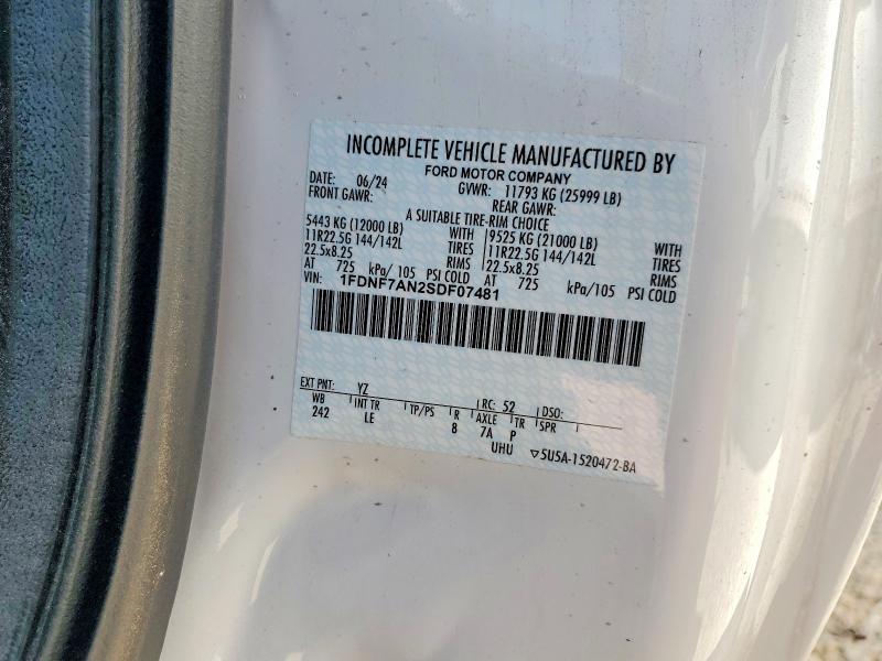 2025 Ford F750 მანქანა იყიდება აუქციონზე, vin: 1FDNF7AN2SDF07481, აუქციონის ნომერი: 42045046
