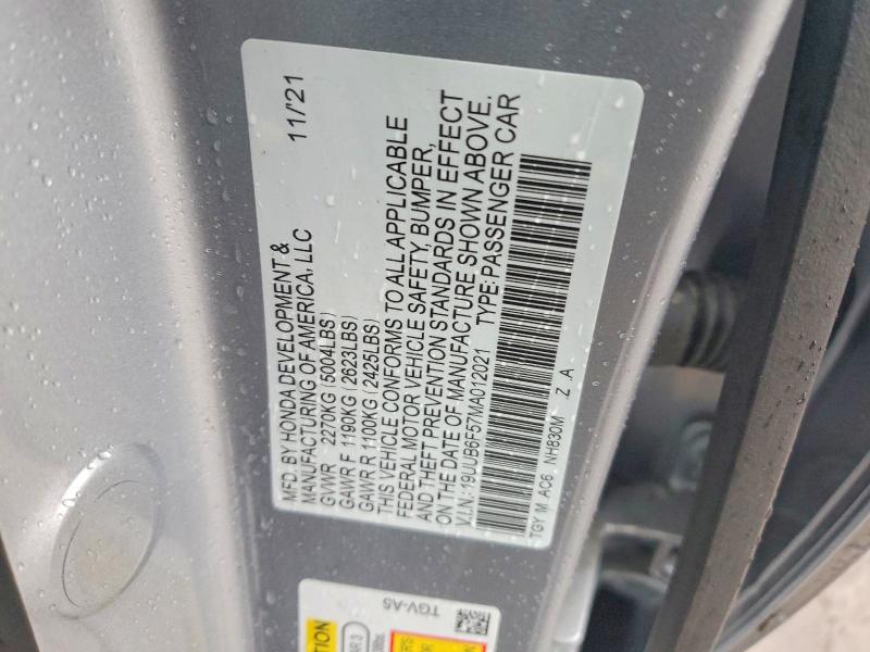 Aukcja sprzedaży 2021 Acura Tlx, vin: 19UUB6F57MA012021, numer aukcji: 79517625