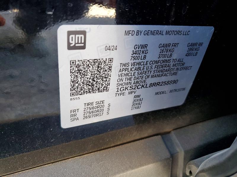Aukcja sprzedaży 2024 Gmc Yukon, vin: 1GKS2CKL8RR258890, numer aukcji: 46146396