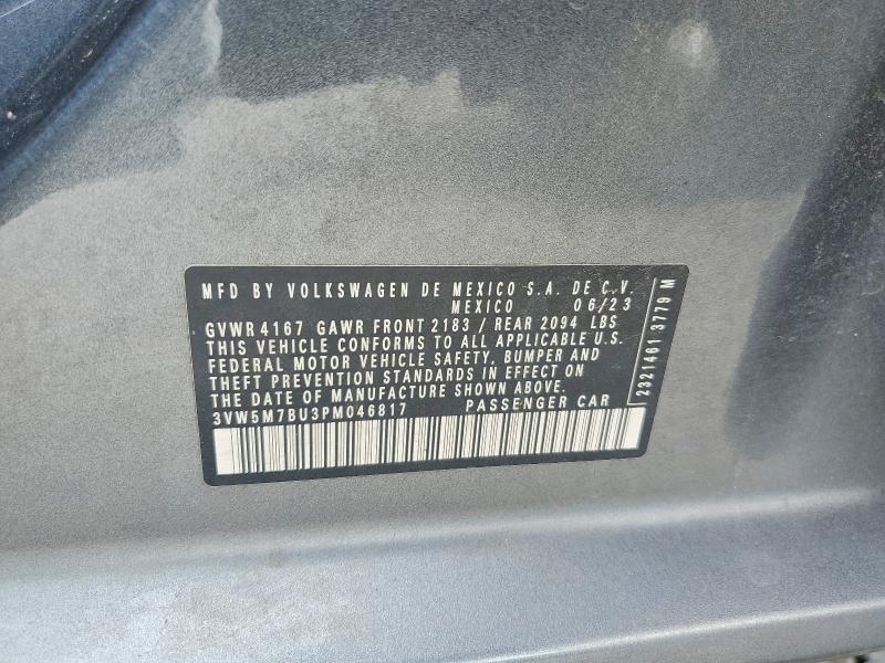 2023 Volkswagen Jetta მანქანა იყიდება აუქციონზე, vin: 3VW5M7BU3PM046817, აუქციონის ნომერი: 79643995