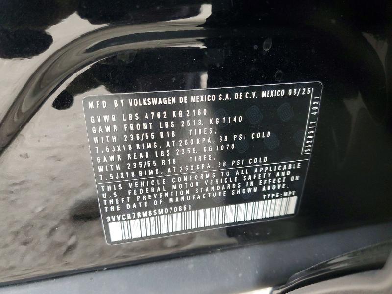 Aukcja sprzedaży 2025 Volkswagen Tiguan, vin: 3VVCR7RM8SM070851, numer aukcji: 46051376