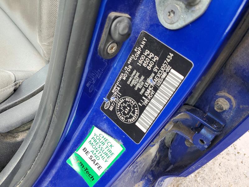 48086336 :رقم المزاد ، KMHCT4AEXCU057434 vin ، 2012 Hyundai Accent مزاد بيع