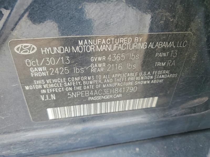 2014 Hyundai Sonata მანქანა იყიდება აუქციონზე, vin: 5NPEB4AC3EH841790, აუქციონის ნომერი: 47960906