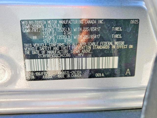 47346586 :رقم المزاد ، 2T3H1RFV3SC342386 vin ، 2025 Toyota Rav4 مزاد بيع