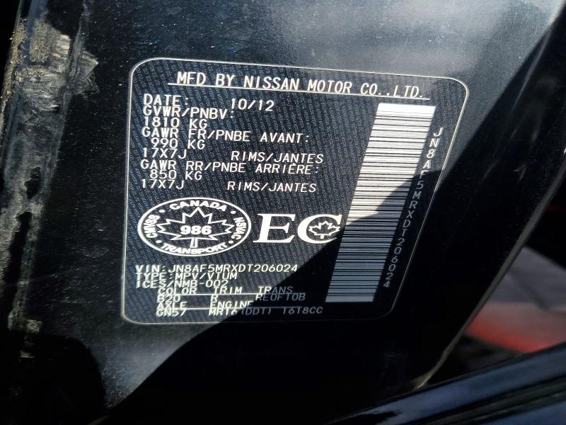 79575415 :رقم المزاد ، JN8AF5MRXDT206024 vin ، 2013 Nissan Juke مزاد بيع