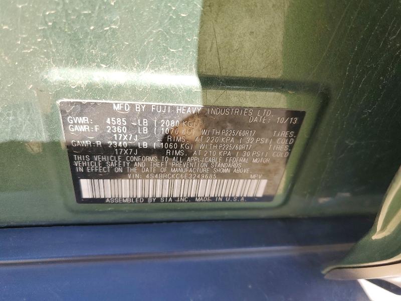 Aukcja sprzedaży 2014 Subaru Outback, vin: 4S4BRCKC6E3249685, numer aukcji: 46611006