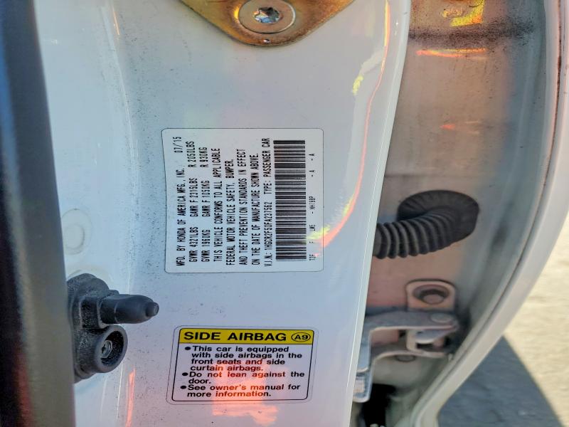 79920595 :رقم المزاد ، 1HGCR2F50FA237562 vin ، 2015 Honda Accord مزاد بيع