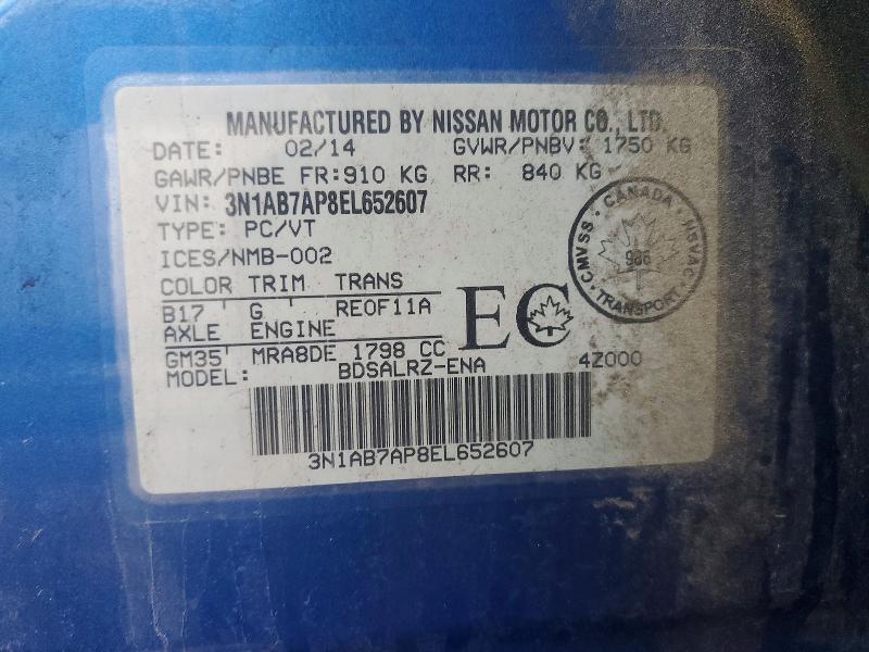 Продажа на аукционе авто 2014 Nissan Sentra, vin: 3N1AB7AP8EL652607, номер лота: 46546716
