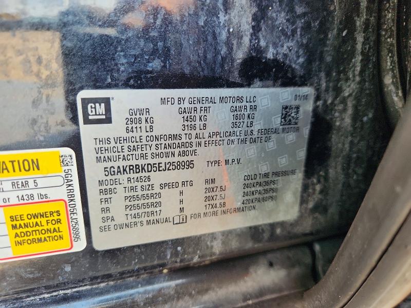 78696855 :رقم المزاد ، 5GAKRBKD5EJ258995 vin ، 2014 Buick Enclave مزاد بيع