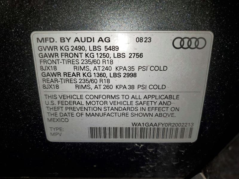 Продажа на аукционе авто 2024 Audi Q5, vin: WA1GAAFY0R2002213, номер лота: 41613606
