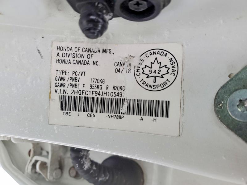 Aukcja sprzedaży 2018 Honda Civic, vin: 2HGFC1F94JH105491, numer aukcji: 78848265