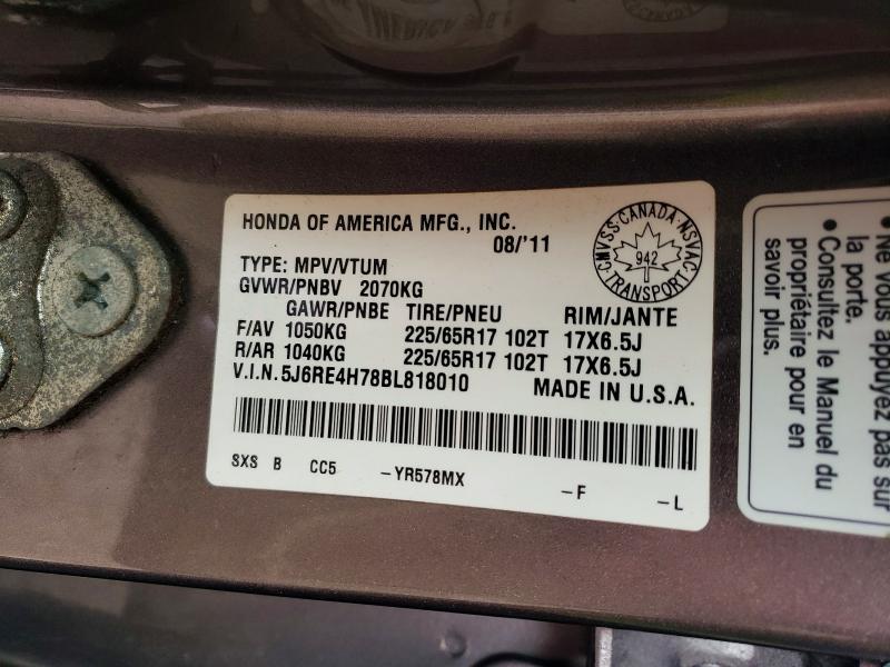 78785545 :رقم المزاد ، 5J6RE4H78BL818010 vin ، 2011 Honda Cr-v مزاد بيع