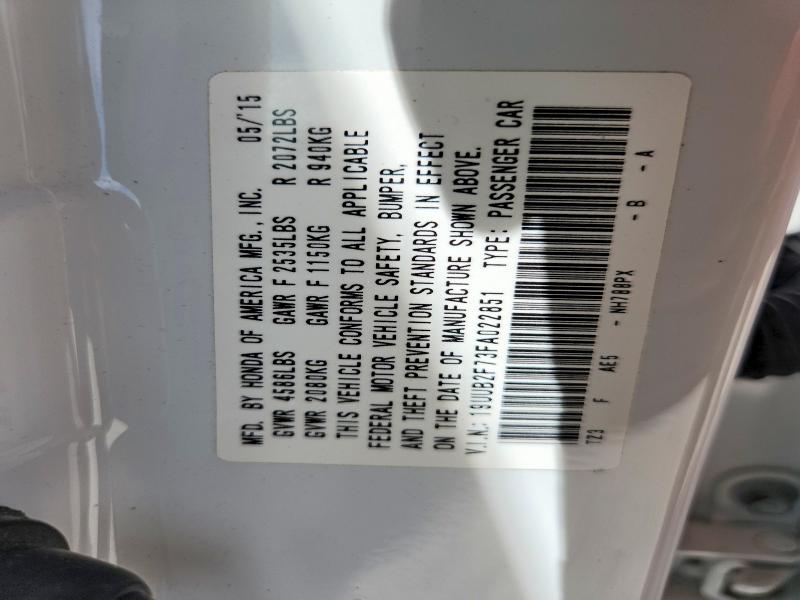 45946826 :رقم المزاد ، 19UUB2F73FA022851 vin ، 2015 Acura Tlx مزاد بيع
