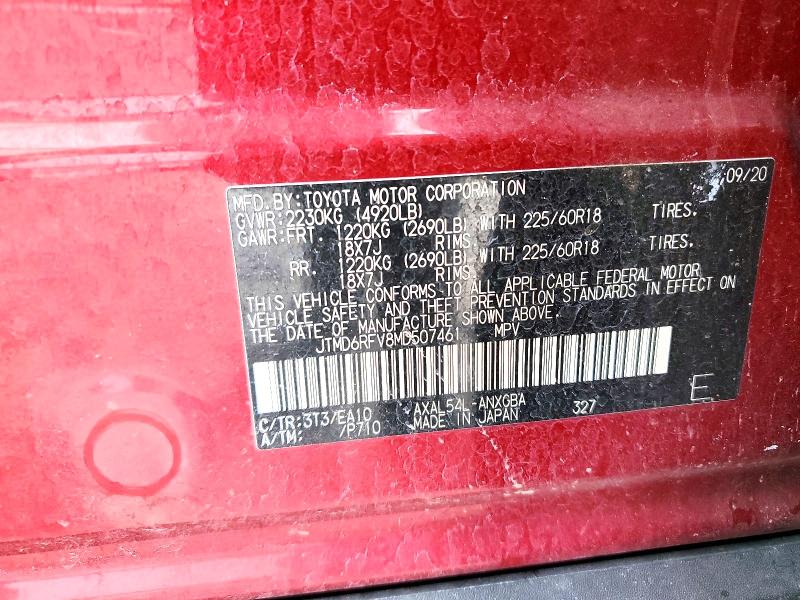 Aukcja sprzedaży 2021 Toyota Rav4 Hybrid, vin: JTMD6RFV8MD507461, numer aukcji: 79709105