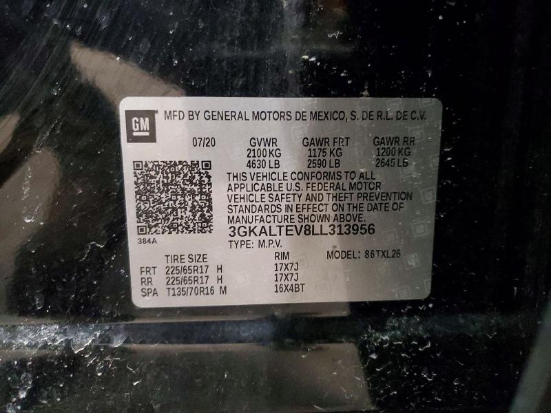 46261916 :رقم المزاد ، 3GKALTEV8LL313956 vin ، 2020 Gmc Terrain مزاد بيع
