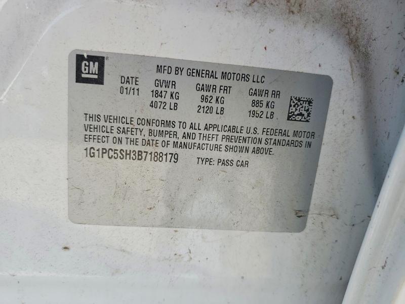 Продажа на аукционе авто 2011 Chevrolet Cruze, vin: 1G1PC5SH3B7188179, номер лота: 45889806