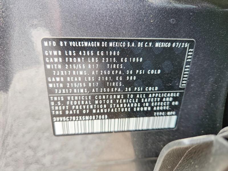 Aukcja sprzedaży 2025 Volkswagen Taos, vin: 3VV5C7B2XSM087069, numer aukcji: 47311566