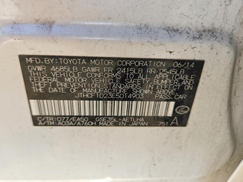 48303986 :رقم المزاد ، JTHCF1D23E5014903 vin ، 2014 Lexus Is 250 مزاد بيع