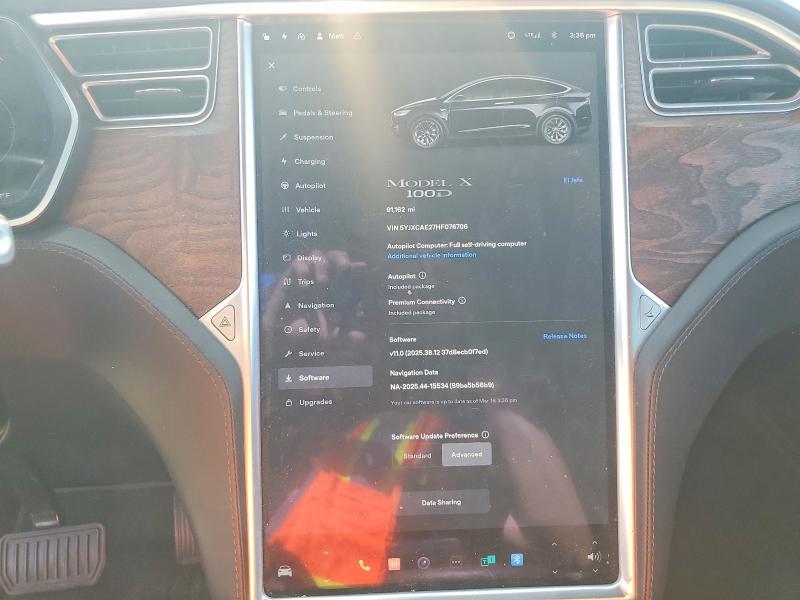 Aukcja sprzedaży 2017 Tesla Model X, vin: 5YJXCAE27HF076706, numer aukcji: 46816496