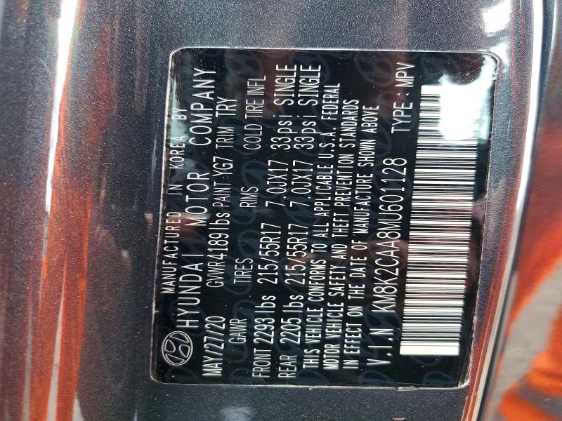 Aukcja sprzedaży 2021 Hyundai Kona, vin: KM8K2CAA8MU601128, numer aukcji: 45473276