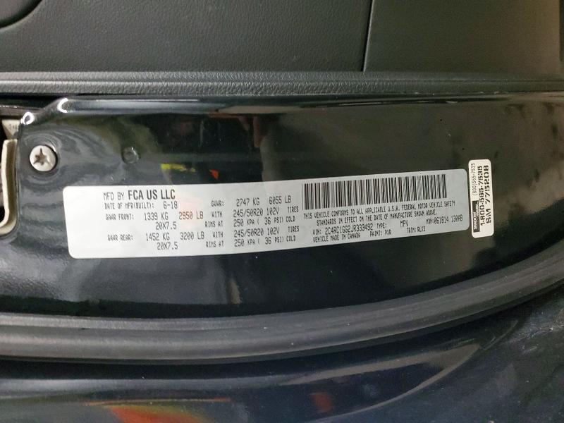 46350646 :رقم المزاد ، 2C4RC1GG2JR333492 vin ، 2018 Chrysler Pacifica مزاد بيع