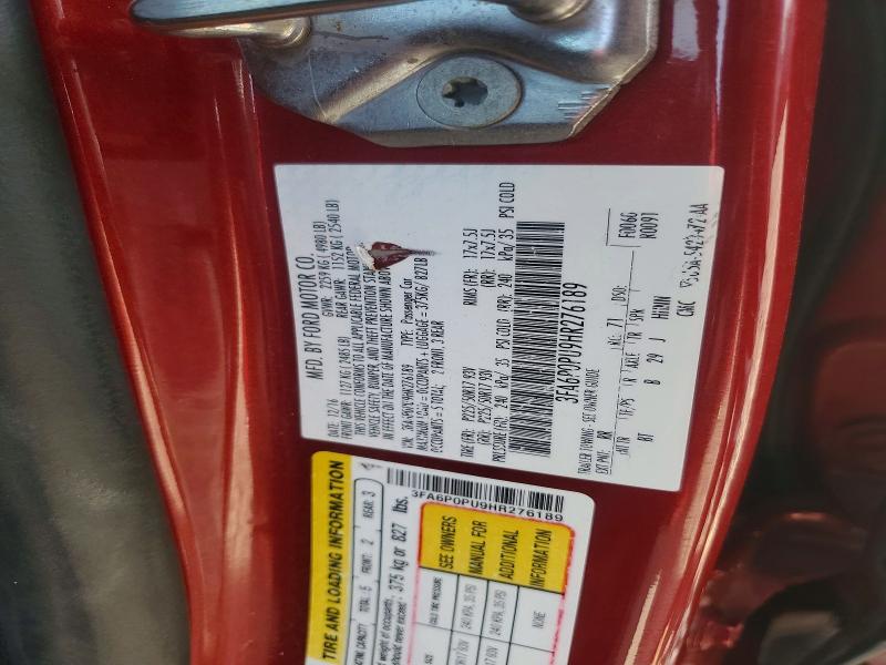 47788836 :رقم المزاد ، 3FA6P0PU9HR276189 vin ، 2017 Ford Fusion مزاد بيع