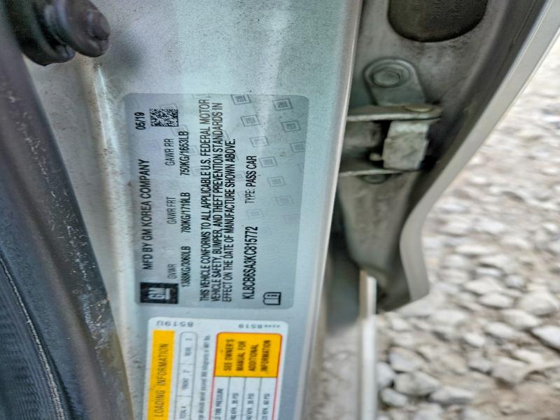 Продажа на аукционе авто 2019 Chevrolet Spark, vin: KL8CB6SA3KC815772, номер лота: 47355386