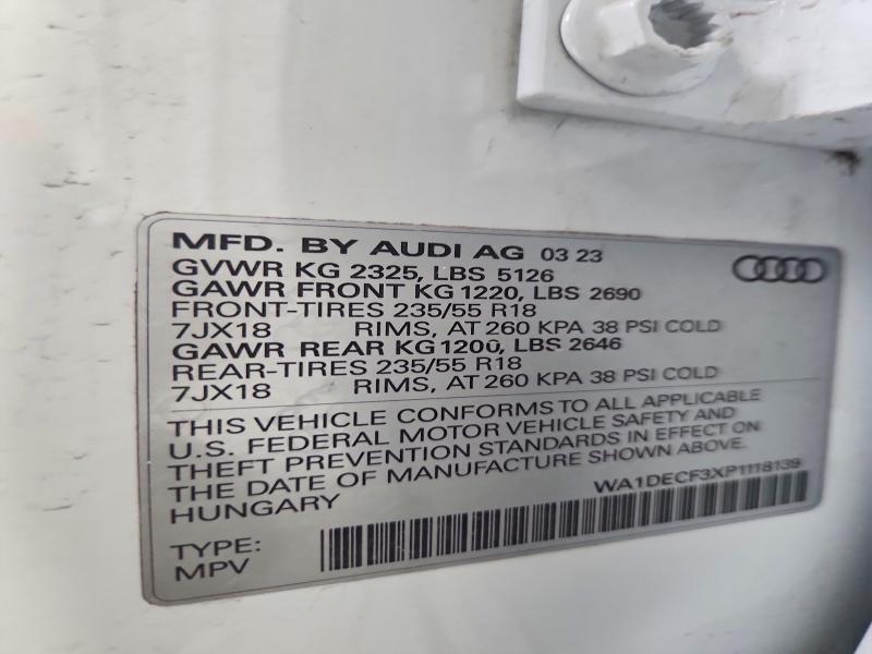 Продаж на аукціоні авто 2023 Audi Q3, vin: WA1DECF3XP1118139, номер лоту: 78815915