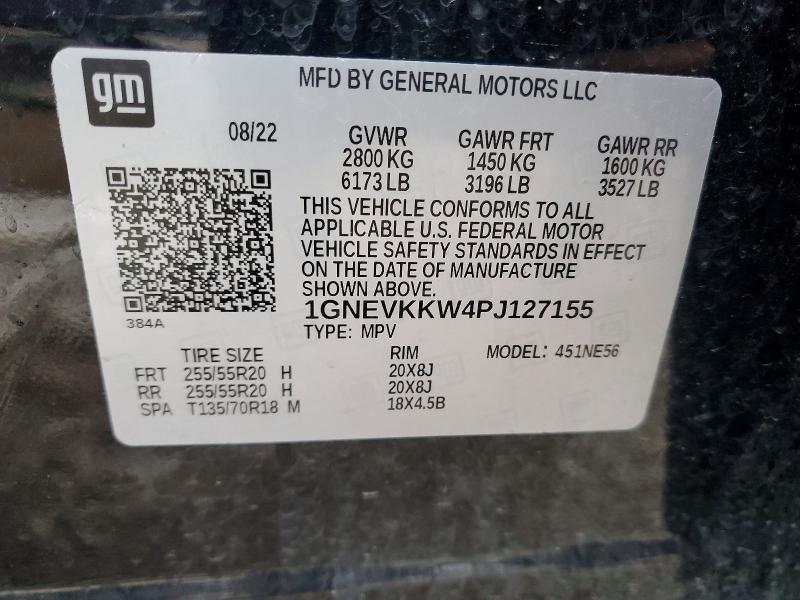 Продаж на аукціоні авто 2023 Chevrolet Traverse, vin: 1GNEVKKW4PJ127155, номер лоту: 46619986