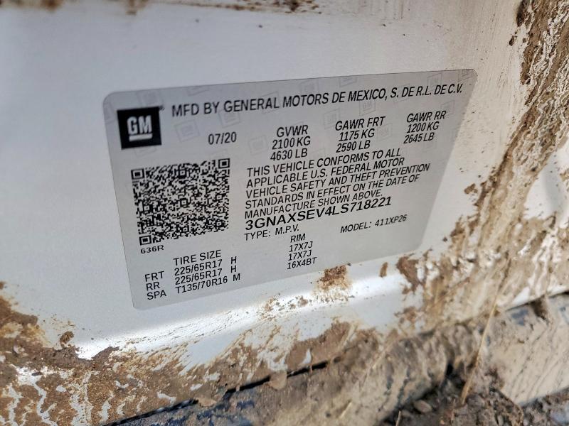 46462616 :رقم المزاد ، 3GNAXSEV4LS718221 vin ، 2020 Chevrolet Equinox مزاد بيع