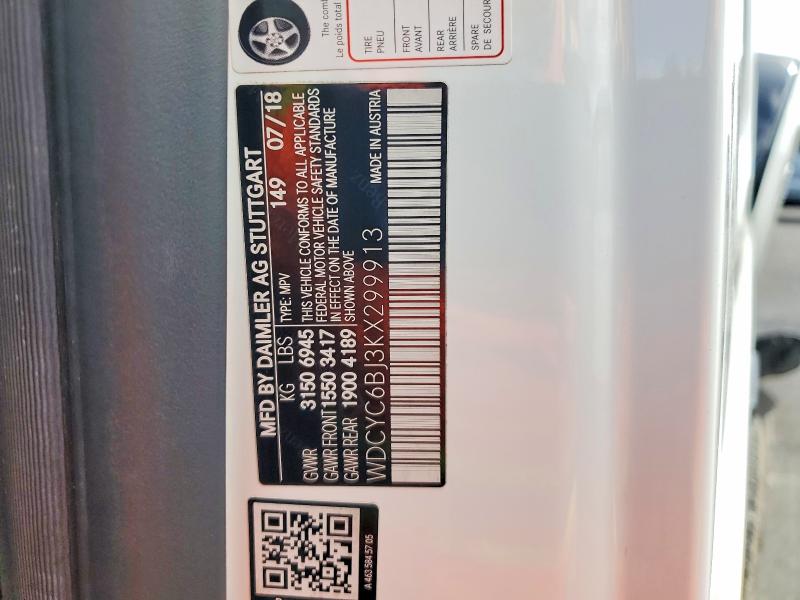 Продажа на аукционе авто 2019 Mercedes-benz G, vin: WDCYC6BJ3KX299913, номер лота: 79204405