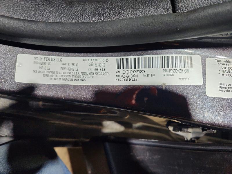 45540546 :رقم المزاد ، 1C3CCCAB9FN726929 vin ، 2015 Chrysler 200 مزاد بيع