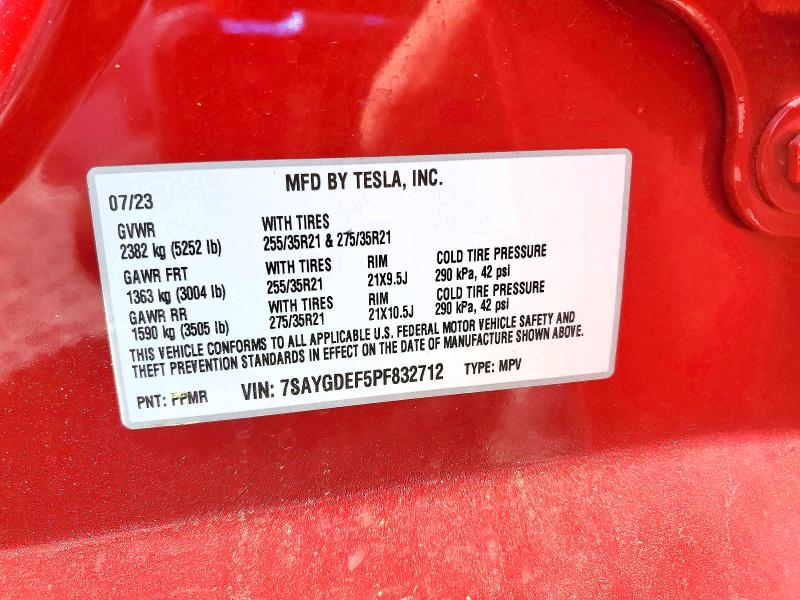 Aukcja sprzedaży 2023 Tesla Model Y, vin: 7SAYGDEF5PF832712, numer aukcji: 47124086