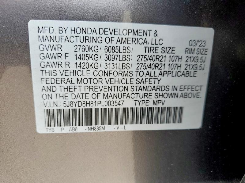 Aukcja sprzedaży 2023 Acura Mdx, vin: 5J8YD8H81PL003547, numer aukcji: 41890466