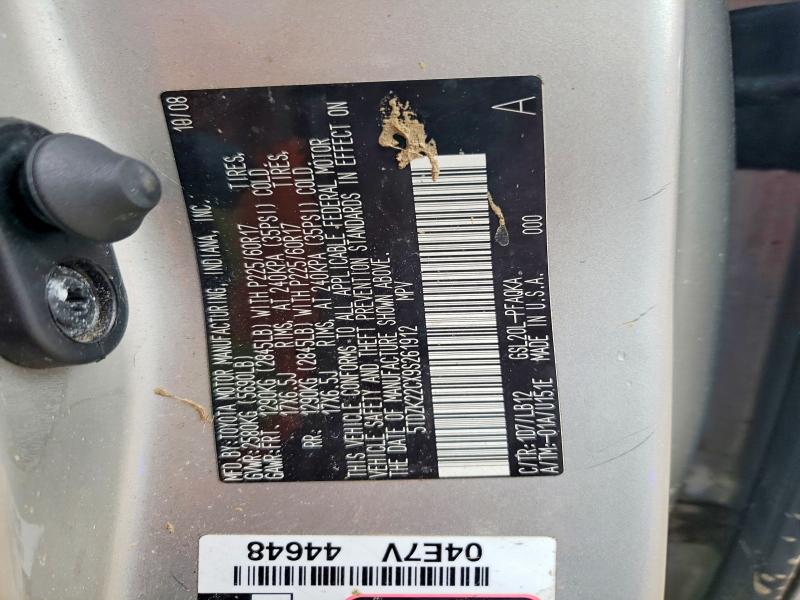 Aukcja sprzedaży 2009 Toyota Sienna, vin: 5TDZK22CX9S261912, numer aukcji: 47186346