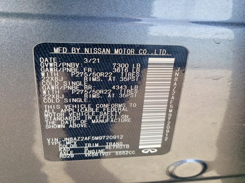 Продажа на аукционе авто 2021 Infiniti Qx80, vin: JN8AZ2AF5M9720912, номер лота: 79709945