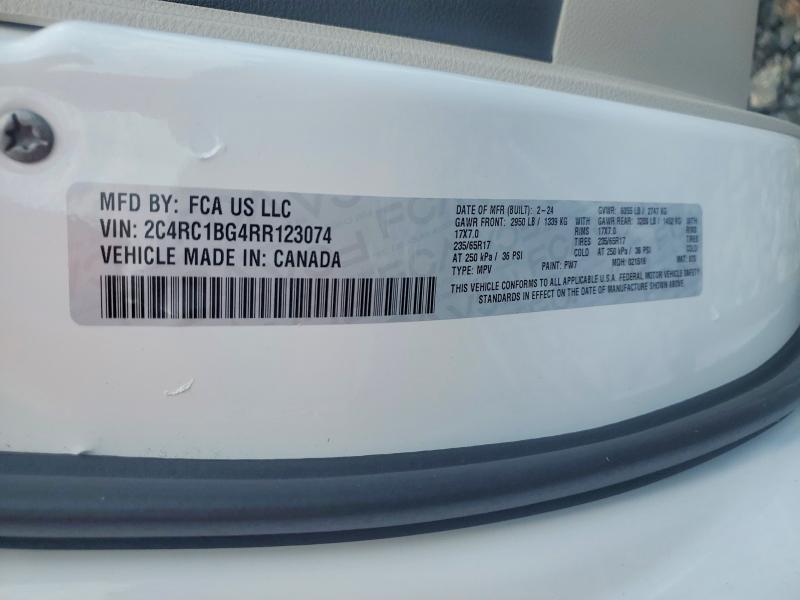 2024 Chrysler Pacifica მანქანა იყიდება აუქციონზე, vin: 2C4RC1BG4RR123074, აუქციონის ნომერი: 47608176