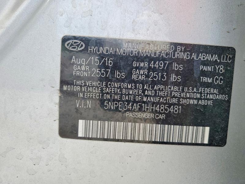 Продажа на аукционе авто 2017 Hyundai Sonata, vin: 5NPE34AF1HH485481, номер лота: 48321436