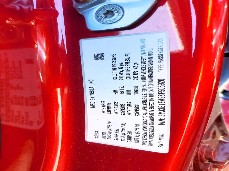 Продажа на аукционе авто 2025 Tesla Model 3, vin: 5YJ3E1EA9SF906920, номер лота: 46061906