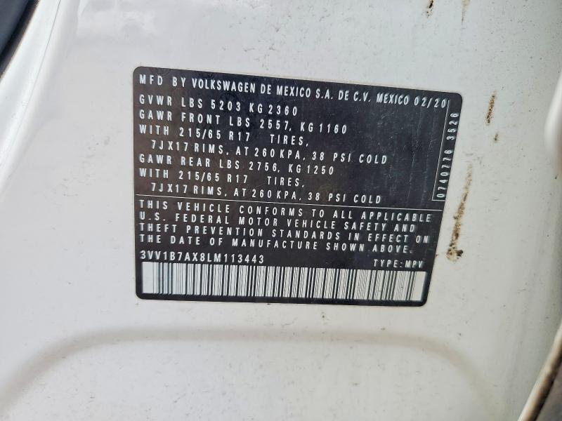 Продажа на аукционе авто 2020 Volkswagen Tiguan, vin: 3VV1B7AX8LM113443, номер лота: 46710756