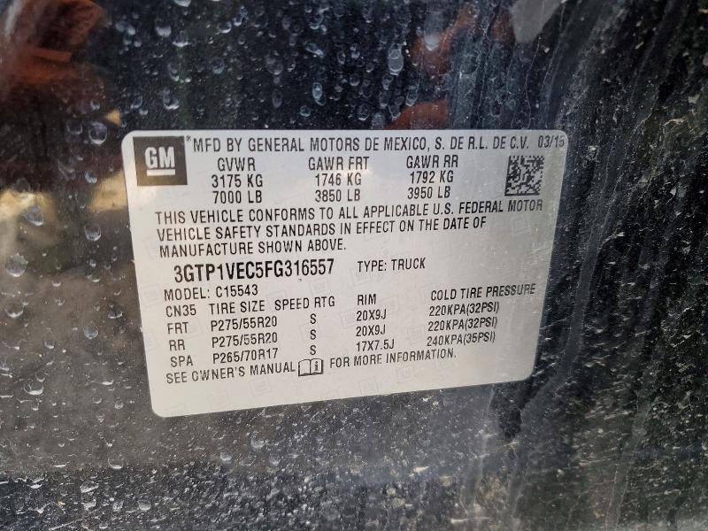 Продаж на аукціоні авто 2015 Gmc Sierra, vin: 3GTP1VEC5FG316557, номер лоту: 47926816