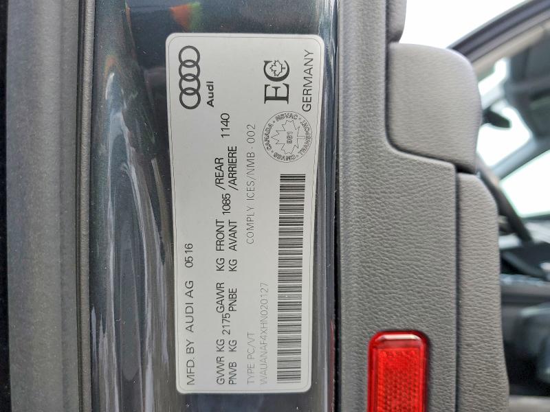 Продажа на аукционе авто 2017 Audi A4, vin: WAUANAF4XHN020127, номер лота: 46372356