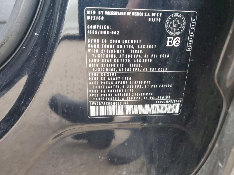 46456886 :رقم المزاد ، 3VV2B7AX9KM082187 vin ، 2019 Volkswagen Tiguan مزاد بيع
